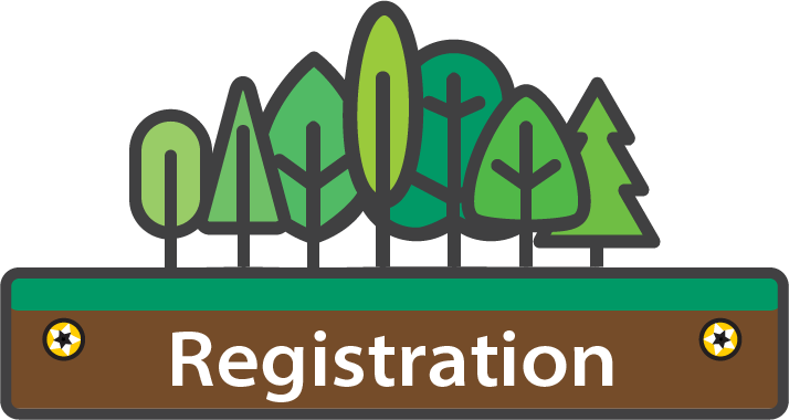 The forest from the SmartForest logo stands atop a rounded rectangle labelled "Registration"