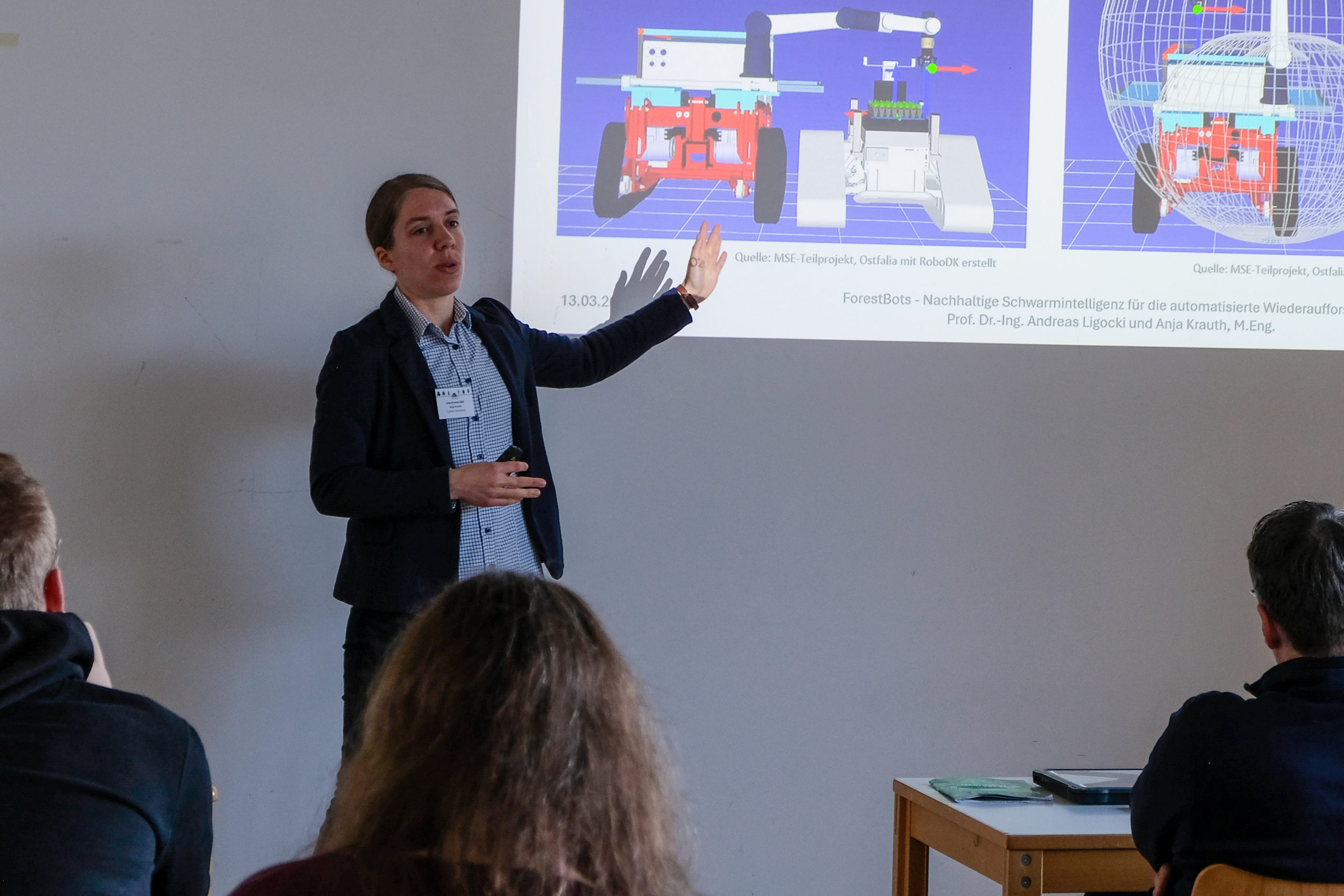 Anja Krauth, M.Eng. of Ostfalia University of Applied Sciences presents “ForestBots – Nachhaltige Schwarmintelligenz für die automatisierte Wiederaufforstung” at SmartForest 2026