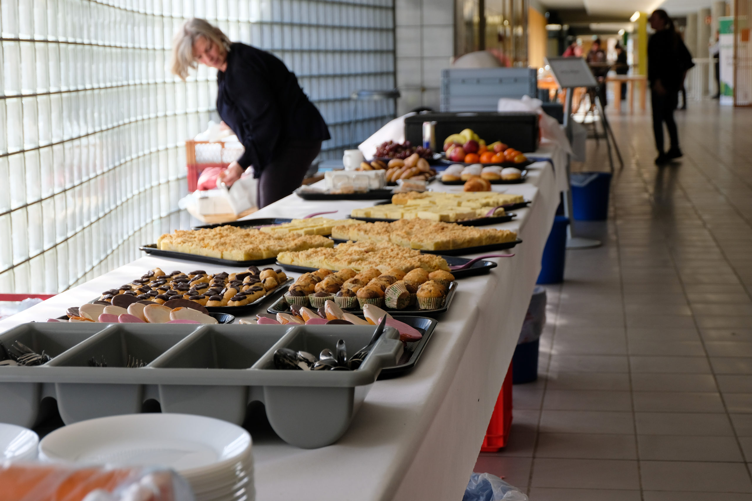 Sweet treats, such as muffins, cake, and fruit platters, are ready to be served at SmartForest 2026.