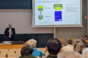 A presentation on digital twins in forestry during SmartForest 2026