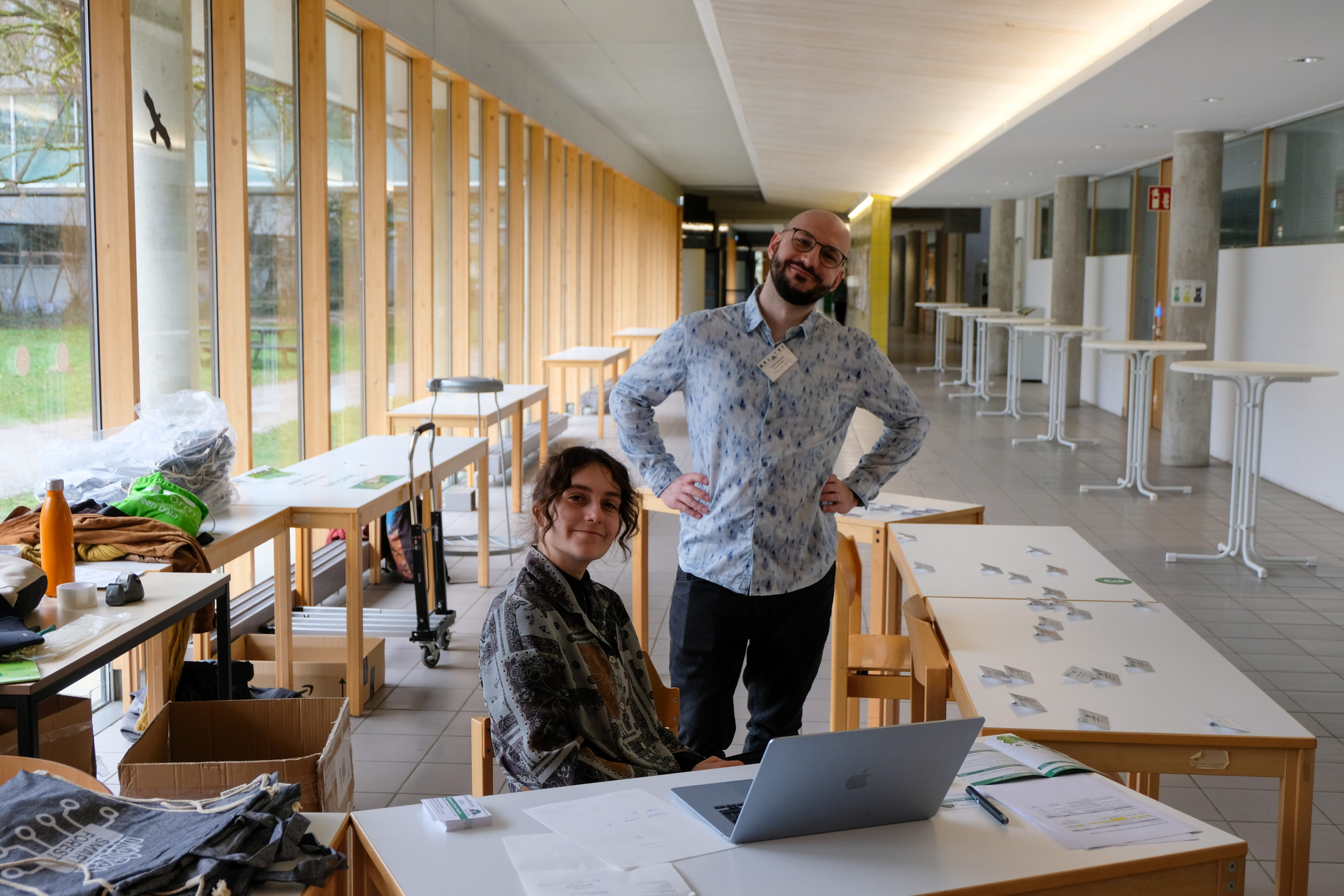 Ramona Resch and Ronald Kilian, both of wetransform and the SmartForest organisation team, at the reception during SmartForest 2026 