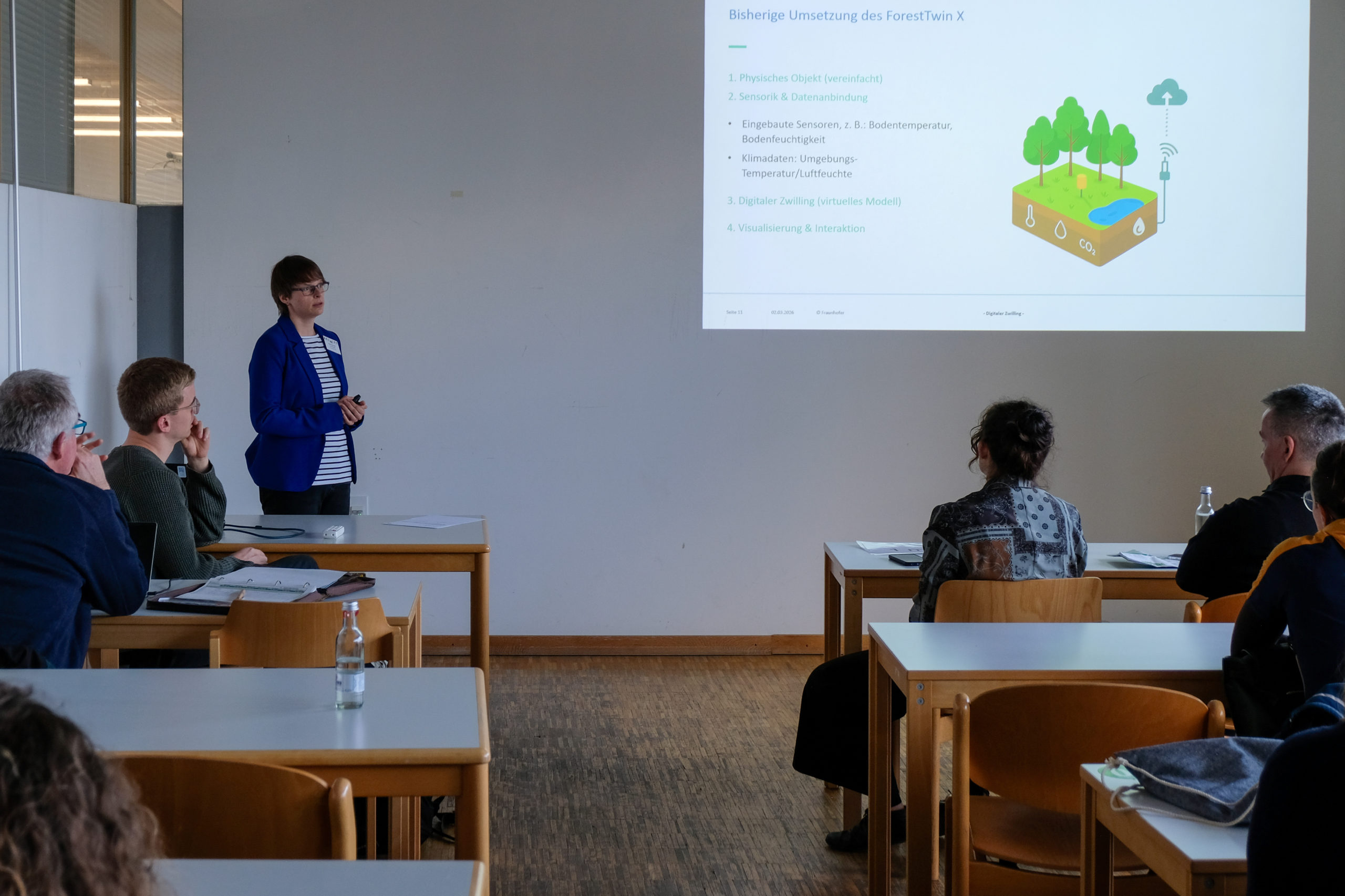 Dr. Sarah Brandt of Fraunhofer IESE presents u0022Ein Digitaler Zwilling des Waldes als Werkzeug zur Simulation von Baumstress und zur Überbrückung der Lücke zwischen Forstwissenschaft und Praxisu0022 at SmartForest 2026
